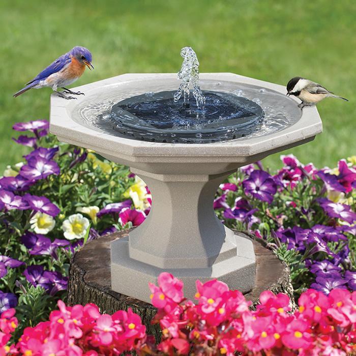 Abby's™ Solar Powered Bird Bath Water Fountain Pump - With LED Lights - Abbycart