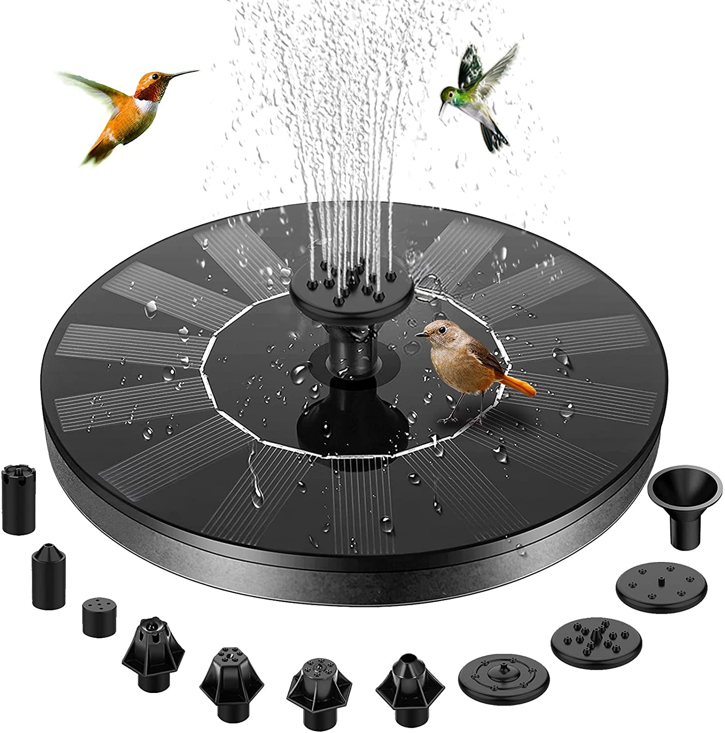 Abby's™ Solar Powered Bird Bath Water Fountain Pump - With LED Lights - Abbycart